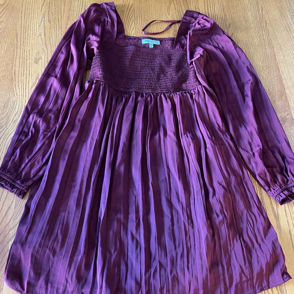 Motherhood Maternity Purple Mini Dress with Ruched Detailing